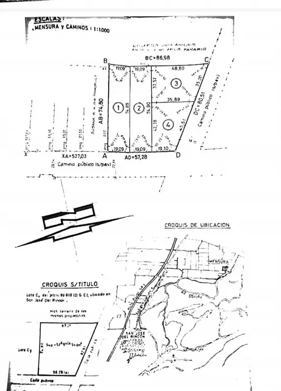 CALLEJON MONTENEGRO ( ARROYO LEYES ) 4 LOTES – VENTA EN CONJUNTO O SEPARADO - foto 1